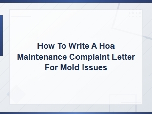 Hoa Mold Complaint Letter: Template and Writing Guide