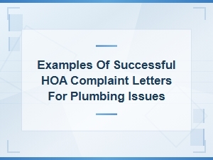 Successful Hoa Plumbing Complaint Letter Examples